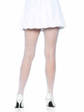 Halloween Special Fishnet Pantyhose W/Glitters Spandex O/S White/Silver