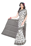 Tamaira Fashion Womens Cotton Saree Without Blouse Piece (1338_Grey_Malmal)