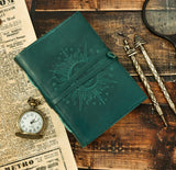 The Vintage Journal Leather Embossed Diary With Recycled Handmade Paper.