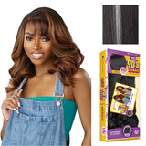 Sensationnel Butta Lace 90Sbangs Wigs - Unit 908 Glueless Wide Deep Part Synthetic Preplucked Hairline (BALAYAGEPLATINUM)