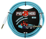 Pig Hog Daphne Blue Woven Jacket Tour Grade Instrument Cable, 10-Foot Right Angle