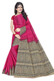 TAMAIRA FASHION Womens Plain Weave Pure Cotton Saree Without Blouse Piece (AB11_Dark Pink)