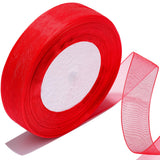 Bsikon 3/4 Inch Sheer Organza Ribbon 50 Yards Red Chiffon Ribbon for Gift Wrapping,Bouquets,Wedding,DIY Craft