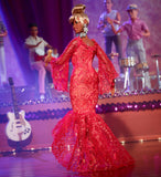 Barbie Inspiring Women Doll, Celia Cruz Queen Of Salsa Collectible In Red Lace Dress With Golden Microphone & Doll Stand
