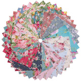 Hanjunzhao 42Pcs 10 Layer Cake Fabric - Vintage Floral Print Cotton Fabric Squares 10x10, Layer Cakes 10 inch Squares for Quilti