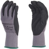 Amazon Basics Micro-Foam Nitrile Coated Safety Work Gloves, Touch Screen, Nylon Liner Fiber, Machine Washable, Grey, Size 8/M, 1