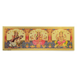 DHRUVS COLLECTION Self Adhesive Small Pocket Size Gold Plated Lakshmiji, Ganeshji, Saraswatiji Sticker for Worship, Bike, Car, H