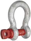 Crosby 1018491 Carbon Steel G209 Screw Pin Anchor Shackle, Galvanized, 43/4 Ton Working Load Limit, 3/4 Size