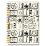 ROXMART Beach Glitter Spiral Notebook, Coastal Ocean Journal, Tropical Marine Biology Hardcover Notebook Journal for Writing Not
