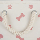 Bone Dry Pet Storage Collection Paw And Bone Print, Rose, Medium Round