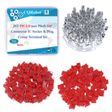 CQRobot JST Red PH 2.0 mm Pitch 2-Pin Electronic Computer Connector IC Male Plugs, Female Sockets Housing and T-Shaped Crimp Ter
