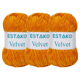 Estako Velvet (3- Skeins Pack) Chenille Blanket amigurumi Yarn for Crocheting and Knitting Super Bulky 3x100 gr (3x132 yds) (173