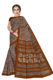 TAMAIRA FASHION Womens Plain Weave Pure Cotton Saree Without Blouse Piece(1654_RustBrown)