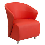 Flash Furniture Pasithea Red LeatherSoft Curved Barrel Back Lounge Chair