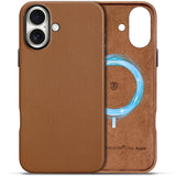 SHIELDON Genuine Leather Case for iPhone 16 Plus 6.7, Compatible with MagSafe, Slim Wireless Charging Magnetic Non-Slip Anti-Scr