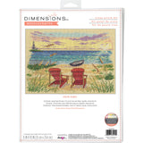 Dimensions 7035412 Outer Banks Counted Cross Stitch Kit for Beginners, 13 x 10, 14 Cnt. Natural Aida, 4pcs, Small