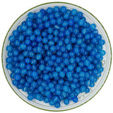 WHNKFB 8mm 50PCS Natural Blue Agate Round Beads, Smooth Polished Loose Stone Beads for Jewelry Making Craft - 4mm 6mm 8mm 10mm O