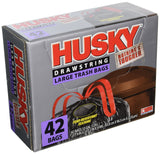 POLY AMERICA HK33DS042B Drawstring Black Garbage Bag , 42 Count 33 Gallon