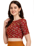 Oomph! Jacquard Red Readymade Blouse For Women - Rbbl89Xxl