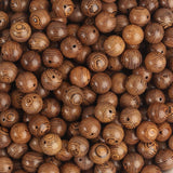 DAHI 300pcs 10mm Dark Brown Wooden Beads Undyed Natural Stripe Round Wooden Bedas Bulk Round Wood Beads Wood Loose Craft Beads f