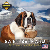Saint Bernard Calendar 2027 by MegaCalendars - Monthly Dog Breed Wall Calendar, Made in USA