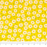 Singer Print Fabric, 100% Cotton, Daisys On Yellow, Cut by The Yard