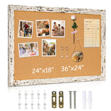 DOLLAR BOSS Cork Board for Wall - 36 X 24 Inches, Birch Bark Framed Bulletin Board Corkboard Decorative Hanging Pin Board for Of