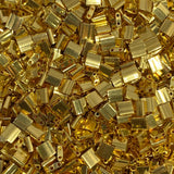Miyuki Tila Beads - 2 Hole Square Beads, 5x5x1.9 mm, 5 Grams Glass Beads 24K Gold Plated (TL191)