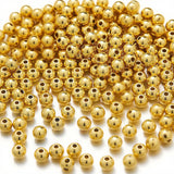 BLOSSIONA 600pcs 2mm 18K Gold Filled Beads Round Gold plated beads for Jewelry Making Brass Smooth Gold Spacer Beads for Jewelry