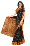 Tamaira Fashion Womens Plain Weave Pure Cotton Saree Without Blouse Piece(2355_Black)