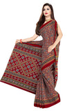 Tamaira Fashion Womens Plain Weave Pure Cotton Saree With Blouse Piece (2225_Maroon_Malmal)