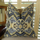 Plutus Brands Plutus Rhythm Waves Handmade Throw Pillow, 20 X 20, Blue/Navy/Taupe