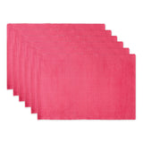 DII Basic Everyday Ribbed Tabletop 100% Cotton, Placemat Set, 13x19, Flamingo, 6 Piece
