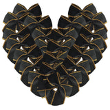 Micomon 50pcs 1.6-Inch Mini Satin Ribbon Bows for Crafts Ribbon with Gold Edge Flowers Appliques DIY Craft for Sewing, Scrap Boo