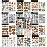CATaireen UV DTF Cup Wrap Rub-On Transfer Stickers Waterproof Cold Rub On Decals for Glass Water Bottle Mug Wood Chip Stone Acry