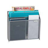 Mind Reader Vertical File Storage, Desktop Organizer, Wall Mount, Office, Metal Mesh, 12.5 L x 3.75 W x 11.5 H, Silver