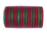 YYCRAFT 10 Yards Metallic Poly Mesh Ribbon for Decoration/Wreath Making Craft (Red/Green, 6 x 10 Yards(30 feet))