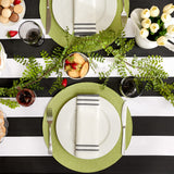 Dii Cabana Stripe Outdoor Tabletop Collection, Stain/Wrinkle Resistant & Waterproof, 60 Round, Tablecloth, Black