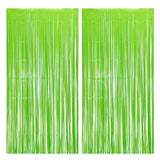 BRAVESHINE Pastel Green Streamers Party Backdrop Decoration - Tinsel Curtain Foil Fringe Backdrop for Birthdays/Dinosaur/Lime Gr