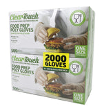 Medline Clear-Touch Food Handling Polyethylene Gloves, Powder Free, Not Made From Natural Rubber Latex - Ideal for Kitchen Use,