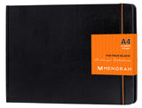 MENORAH A4 True Black Artist Sketchbook 250 GSM Hard Case Bound 84 Pages/42 Sheets (21.0 x 29.7 cm) Drawing Journal (Lands