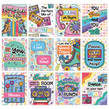 Happily Ever Elementary Retro Remix Groovy Motivational Posters, 12 Vintage Posters With Positive Affirmations, 70s & 80s Retro