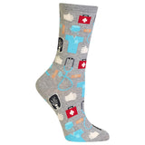 Hot Sox WomenS Fun Occupation & Mom Crew Socks1 Pair PackCute & Funny MotherS Day Novelty Gifts, Medical (Gents Heather), 4