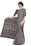 Tamaira Fashion Womens Plain Weave Pure Cotton Saree Without Blouse Piece (1654_Malmal_Grey)