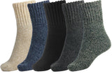 Bomkinta WomenS Winter Solid Socks Thick Warm Socks Cozy Crew Socks For Women, Gray Beige Blue Green Black 5 Paris, Medium