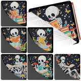 Sitsink Skull Diamond Art Painting Bookmarks - 6 Pcs Mystical Boho Skull Diamond Art Bookmarks Kit for Adults, Halloween Skeleto