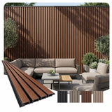 From Plain to Beautiful in Hours WPC Exterior Wall Slat Panels Waterproof Outdoor Composite Siding Cladding Ipe and Black 10 in