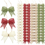 Tegeme 36 Pcs Christmas Burlap Bows 3 Inch Small Ribbon Bows for Crafts Boho Christmas Tree Decorations Rustic Gifts Wrapping Ha