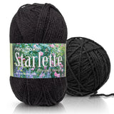 Mary Maxim Starlette, Crochet Yarn, Soft Acrylic Black Yarn for Afghans, Blankets, Clothing and More, 180 Yards, Black - 1 Skein