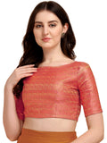 OOMPH! Jacquard Pink Readymade Blouse for Women - rbbl139s